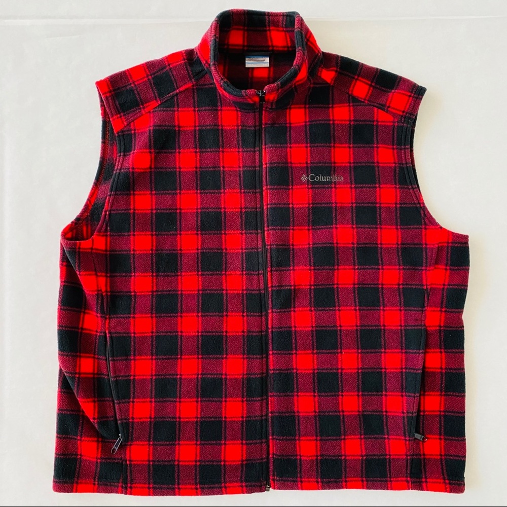 Columbia | Red Buffalo Plaid Check Fleece Vest XXL
